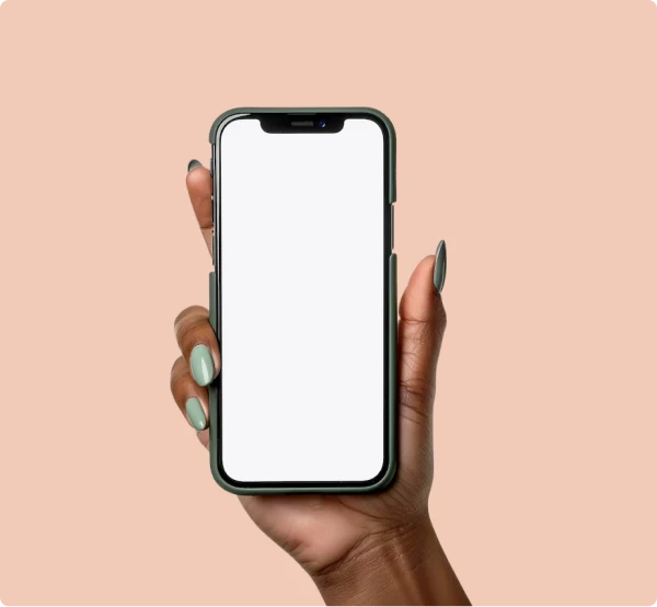 A hand holding a phone, ready to get started with Sheire